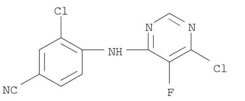3-chloro-4-[(6-chloro-5-fluoropyrimidin-4-yl)amino]benzonitrile